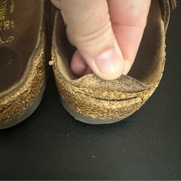 Birkenstock Arizona Slip On Brown Soft Leather 38 Two Adjustable Straps *Read* - Picture 11 of 11